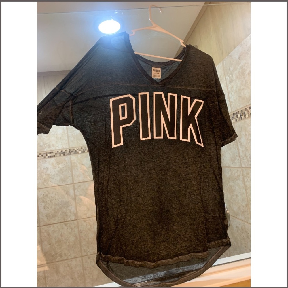 BLACK JERSEY STYLE VICTORIA SECRET T-SHIRT